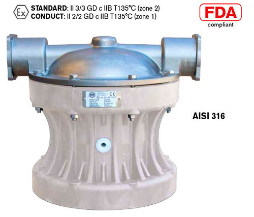 FOODEQUAFLUX 302 Diaphragm Pulsation Dampener (FDA)