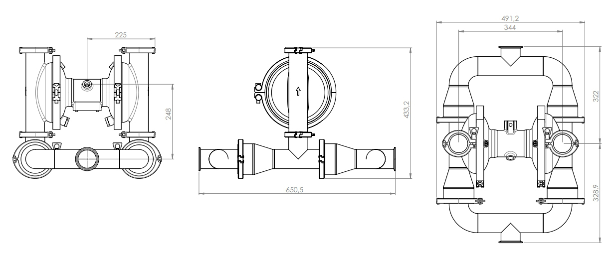 Пищевой диафрагменный насос FULLFLOW 251