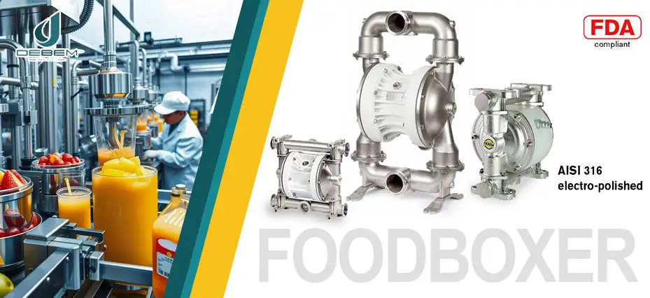 Насос пневматический мембранный для перекачки смузи, фруктового пюре серии FOODBOXER